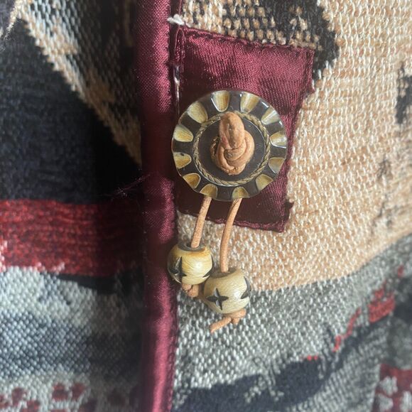 Flashback Couture Woven Jacket Southwestern Art to Wear Button Closure Size M - Picture 4 of 13